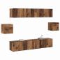 Preview: TV-Schrank-Set mit Regal Wandmontiert Sonstiges mit Speicher mit Tür 6 pcs Altholz 80 x 30 x 30 cm Holz