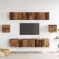 Preview: TV-Schrank-Set mit Regal Wandmontiert Sonstiges mit Speicher mit Tür 6 pcs Altholz 80 x 30 x 30 cm Holz