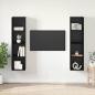 Preview: ARDEBO.de - TV-Schrank-Set 2 pcs Schwarz 37 x 37 x 142,5 cm Holzwerkstoff