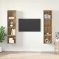 Preview: ARDEBO.de - TV-Schrank-Set 2 pcs Braun 37 x 37 x 142,5 cm Holzwerkstoff