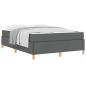 Preview: Boxspringbett Dunkelgrau und Weiß und Dunkelgrau 140 x 190 cm