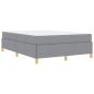 Preview: Boxspringbett Hellgrau und Weiß und Hellgrau 160 x 200 cm Stoff