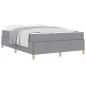 Preview: Boxspringbett Hellgrau und Weiß und Hellgrau 160 x 200 cm Stoff