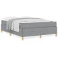 Preview: Boxspringbett Hellgrau und Weiß und Hellgrau 160 x 200 cm Stoff
