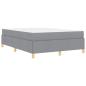 Preview: Boxspringbett Hellgrau und Weiß und Hellgrau 160 x 200 cm Stoff