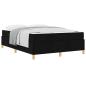 Preview: Boxspringbett Schwarz und Weiß und Schwarz 160 x 200 cm Stoff