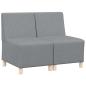 Preview: Modulares Armfreies Sofa 2 stk. Hellgrau Stoff