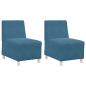 Preview: Sofa Stühle 2 pcs Blau 55 x 74 x 82 cm Samt