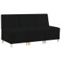 Preview: Sofa Stuhl Hellgrau 55 cm Stoff 3 pcs Schwarz 55 x 74 x 82 cm