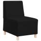 Preview: Sofa Stuhl Hellgrau 55 cm Stoff 3 pcs Schwarz 55 x 74 x 82 cm