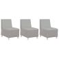 Preview: Sofa Stuhl Hellgrau 55 cm Stoff 3 pcs Wolken-Grau