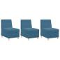 Preview: Sofa Stühle 3 pcs Blau 55 x 74 x 82 cm Samt
