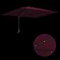 Preview: Gartenparasol Bordeauxrot 248.5 x 247.5 x 160 cm Stoff