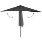 Preview: Gartenparasol Schwarz 294 x 150 x 224 cm Stoff
