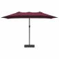 Preview: Gartenparasol Bordeauxrot 385 x 209 x 244 cm Stoff