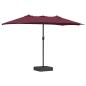 Preview: Gartenparasol Bordeauxrot 385 x 209 x 244 cm Stoff