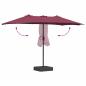 Preview: Gartenparasol Bordeauxrot 385 x 209 x 244 cm Stoff