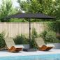 Preview: ARDEBO.de - Gartenparasol Schwarz 385 x 209 x 244 cm Stoff