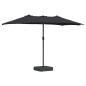 Preview: Gartenparasol Schwarz 385 x 209 x 244 cm Stoff