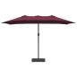 Preview: Gartenparasol Bordeauxrot 385 x 209 x 244 cm Stoff