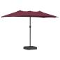 Preview: Gartenparasol Bordeauxrot 385 x 209 x 244 cm Stoff