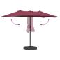 Preview: Gartenparasol Bordeauxrot 385 x 209 x 244 cm Stoff