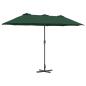 Preview: ARDEBO.de - Gartenparasol Grün 380 x 196 x 235 cm Pulverbeschichteter Stahl