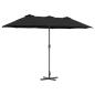 Preview: Gartenparasol Schwarz 380 x 196 x 235 cm