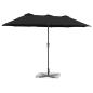 Preview: Gartenparasol Schwarz 380 x 196 x 235 cm