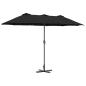 Preview: Gartenparasol Schwarz 380 x 196 x 235 cm