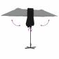Preview: Gartenparasol Schwarz 380 x 196 x 235 cm