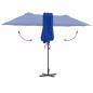 Preview: Gartenparasol Blau 380 x 196 x 235 cm Pulverbeschichteter Stahl