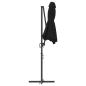 Preview: Sonnenschirm Schwarz 372 x 198 x 243 cm Polyester und Aluminium