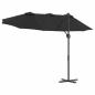 Preview: Sonnenschirm Schwarz 372 x 198 x 243 cm Polyester und Aluminium