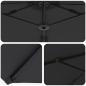 Preview: Sonnenschirm Schwarz 372 x 198 x 243 cm Polyester und Aluminium