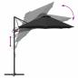 Preview: Sonnenschirm Schwarz 372 x 198 x 243 cm Polyester und Aluminium