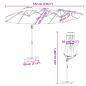 Preview: Sonnenschirm Schwarz 372 x 198 x 243 cm Polyester und Aluminium