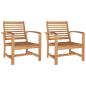 Preview: Gartenstühle 2 pcs Braun 60 x 65 x 76.5 cm Massives Teakholz