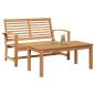 Preview: ARDEBO.de - Garten-Sofa-Set 2 pcs Braun Massives Teakholz