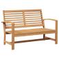 Preview: Gartenbank und Tischset 2 Stück Braun Massivholz Teak