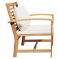 Preview: Bank Braun und Creme 110 x 66 x 76 cm Massivholz Teak