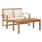 Preview: Garten-Sofa-Set 2 pcs Braun Massives Teakholz