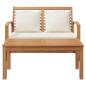 Preview: Garten-Sofa-Set 2 pcs Braun Massives Teakholz