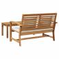 Preview: Garten-Sofa-Set 2 pcs Braun Massives Teakholz