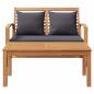 Preview: Gartenbank Braun 110 x 64 x 76.5 cm Massives Teakholz