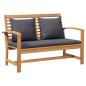 Preview: ARDEBO.de - Garten-Sofa-Set 2 pcs Braun Massives Teakholz