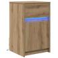 Preview: LED Nachttisch Eiche handwerklich 38 x 34 x 61 cm Spanplatte