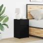 Preview: ARDEBO.de - LED Nachttisch Schwarze Eiche 38 x 34 x 61 cm Spanplatte