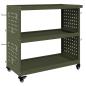 Preview: Werkzeugwagen mit Regal mit Rad mit Speicher Olivgrün 75 x 35 x 73 cm