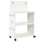 Preview: Werkzeugwagen mit Regal mit Rad mit Speicher Weiß 65 x 35 x 111 cm Metall